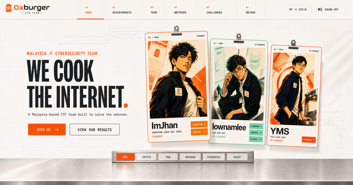 0xBURGER Malaysia cybersecurity team website preview